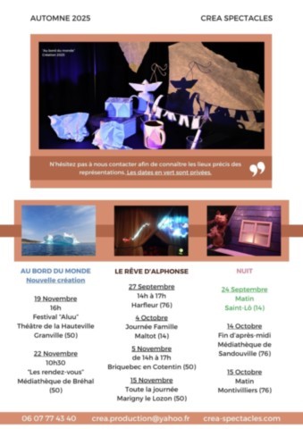 prochaine date tournée créa spectacles créabus caen normandie spectacle famille sortie agenda 2025 à voir à faire normandie